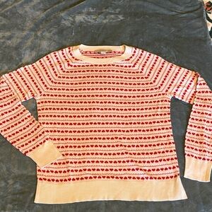 Red and cream heart Patterned Sweater